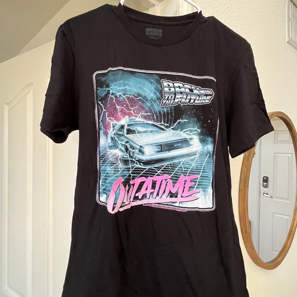 Universal Hollywood Back To The Future Outa Time Black Adult T-Shirt